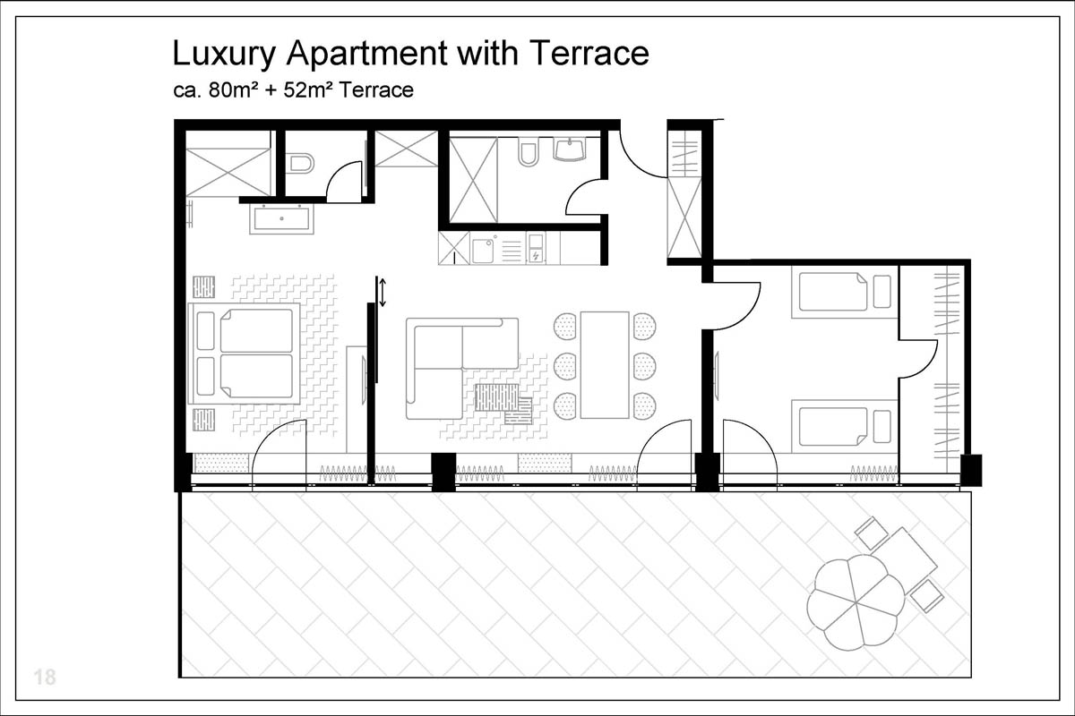 Suite Apartment mit Terrasse