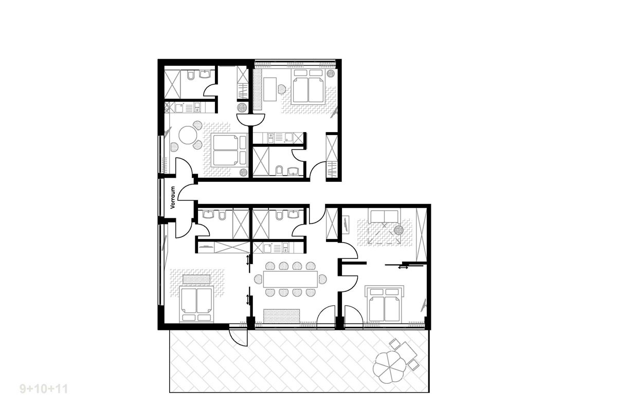 Triple Luxury Apartment mit Terrasse